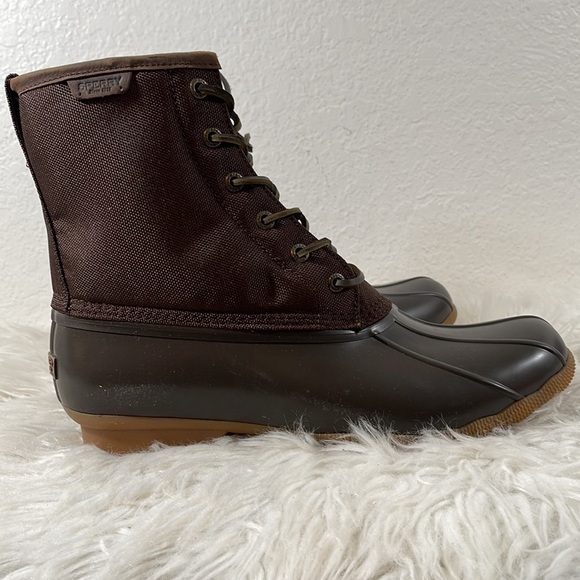 Sperry Men’s Saltwater Top Sider Duck Rain Boots Brown Size 13 NEW main image 4